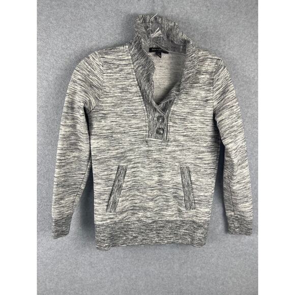 Banana Republic Women’s Size XS Sweater 1/4 Button Zip Gray Pullover Pockets - Picture 1 of 6